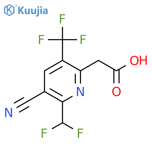 3-Cyano-2-(difluoromethyl)-5-(trifluoromethyl)pyridine-6-acetic acid structure