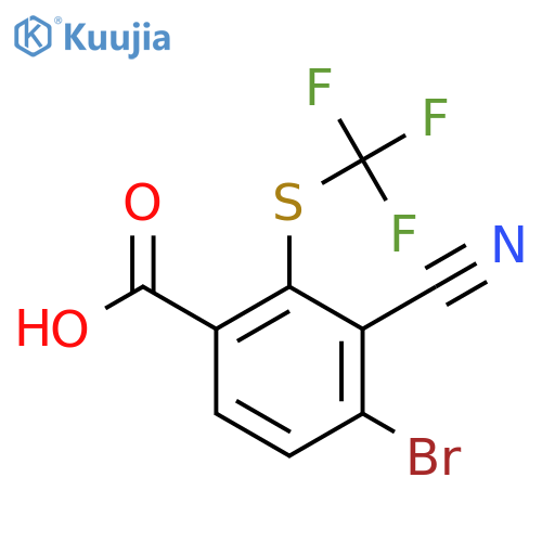 4-Bromo-3-cyano-2-(trifluoromethylthio)benzoic acid structure
