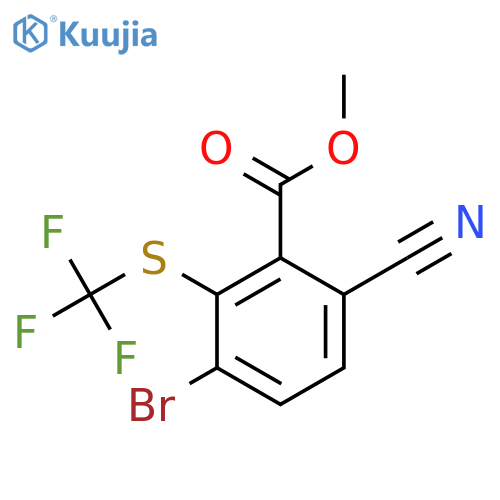 Methyl 3-bromo-6-cyano-2-(trifluoromethylthio)benzoate structure