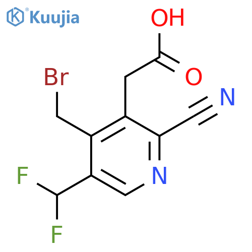 4-(Bromomethyl)-2-cyano-5-(difluoromethyl)pyridine-3-acetic acid structure