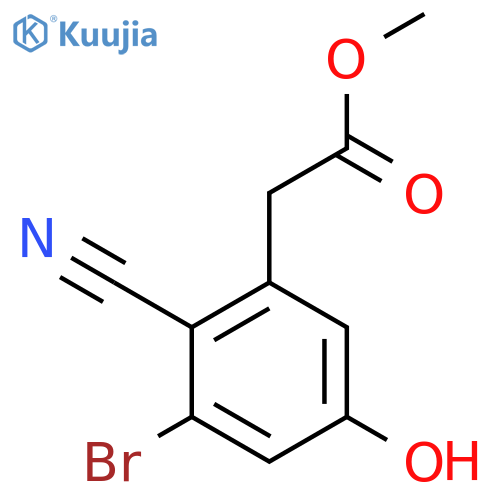 Methyl 3-bromo-2-cyano-5-hydroxyphenylacetate structure
