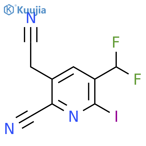 2-Cyano-5-(difluoromethyl)-6-iodopyridine-3-acetonitrile structure