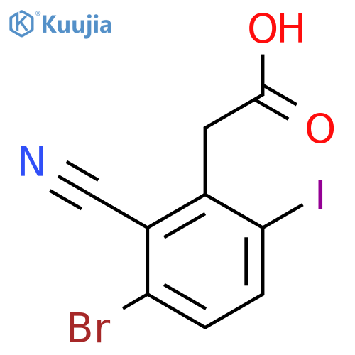 3-Bromo-2-cyano-6-iodophenylacetic acid structure