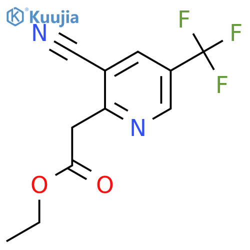 Ethyl 3-cyano-5-(trifluoromethyl)pyridine-2-acetate structure