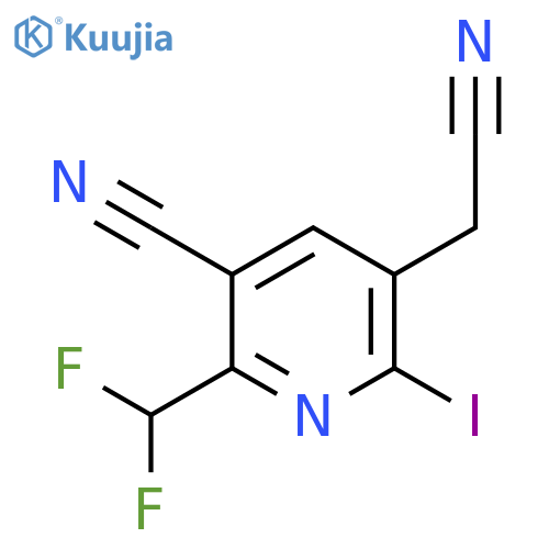 3-Cyano-2-(difluoromethyl)-6-iodopyridine-5-acetonitrile structure