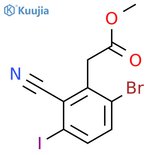 Methyl 6-bromo-2-cyano-3-iodophenylacetate structure