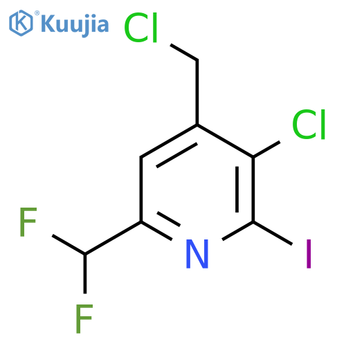 3-Chloro-4-(chloromethyl)-6-(difluoromethyl)-2-iodopyridine structure