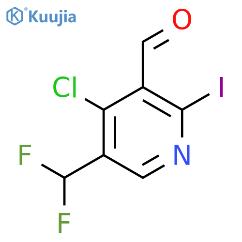 4-Chloro-5-(difluoromethyl)-2-iodopyridine-3-carboxaldehyde structure