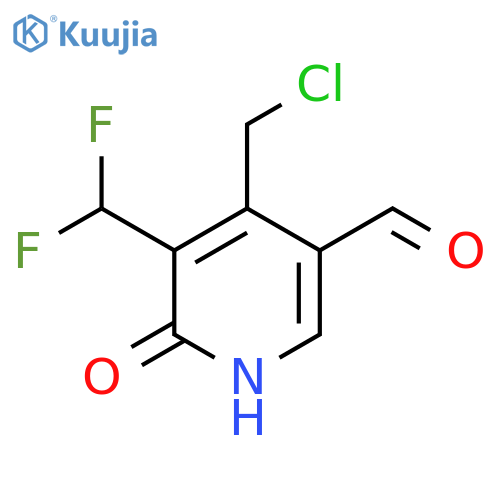 4-(Chloromethyl)-3-(difluoromethyl)-2-hydroxypyridine-5-carboxaldehyde structure