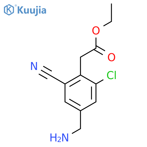 Ethyl 4-aminomethyl-2-chloro-6-cyanophenylacetate structure