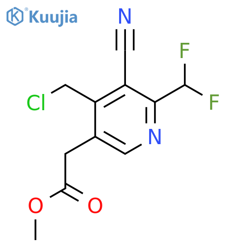 Methyl 4-(chloromethyl)-3-cyano-2-(difluoromethyl)pyridine-5-acetate structure