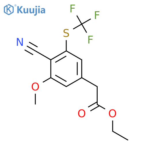 Ethyl 4-cyano-3-methoxy-5-(trifluoromethylthio)phenylacetate structure