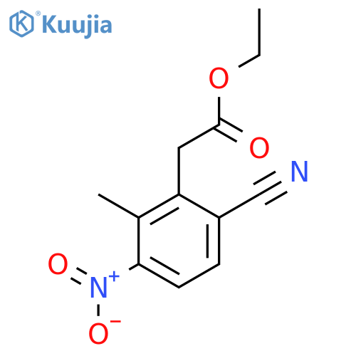 Ethyl 6-cyano-2-methyl-3-nitrophenylacetate structure