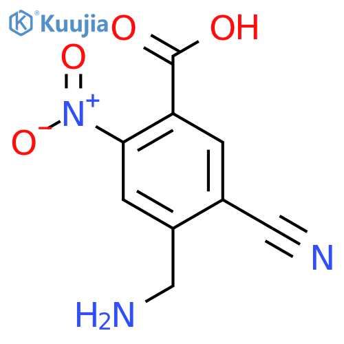 4-Aminomethyl-5-cyano-2-nitrobenzoic acid structure