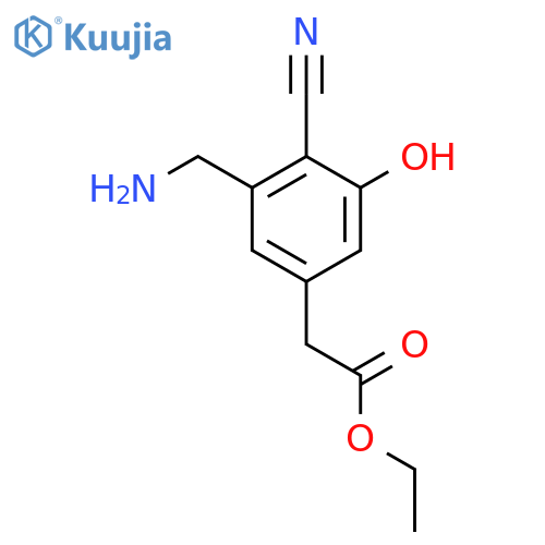 Ethyl 3-aminomethyl-4-cyano-5-hydroxyphenylacetate structure
