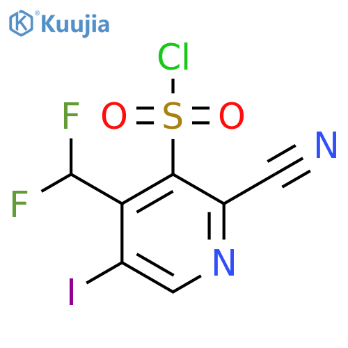 2-Cyano-4-(difluoromethyl)-5-iodopyridine-3-sulfonyl chloride structure