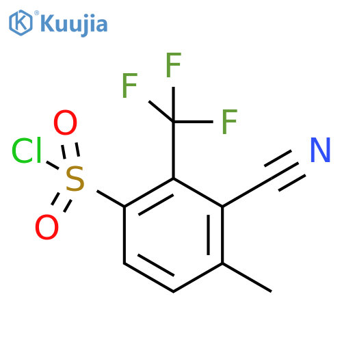 3-Cyano-4-methyl-2-(trifluoromethyl)benzenesulfonyl chloride structure