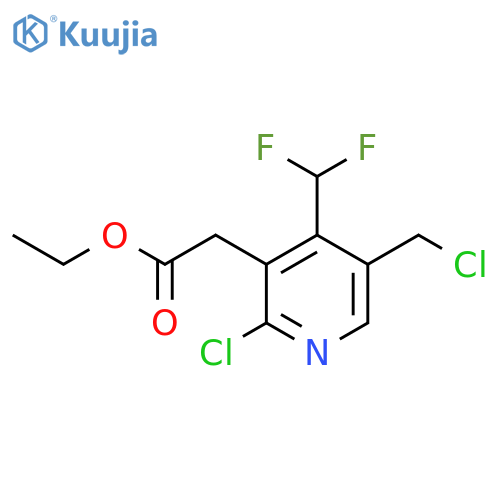 Ethyl 2-chloro-5-(chloromethyl)-4-(difluoromethyl)pyridine-3-acetate structure