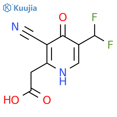 3-Cyano-5-(difluoromethyl)-4-hydroxypyridine-2-acetic acid structure