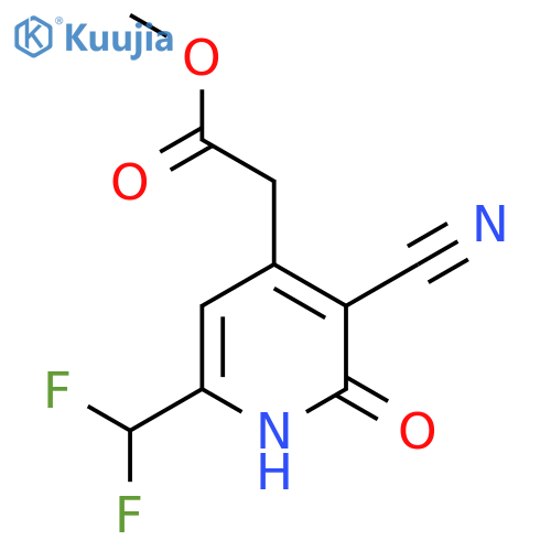 Methyl 3-cyano-6-(difluoromethyl)-2-hydroxypyridine-4-acetate structure