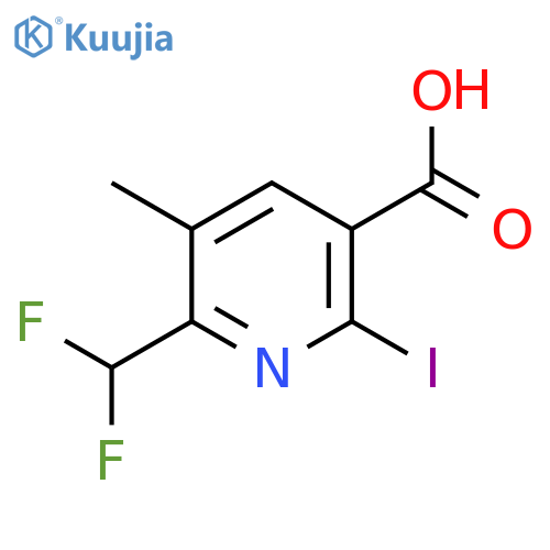 2-(Difluoromethyl)-6-iodo-3-methylpyridine-5-carboxylic acid structure
