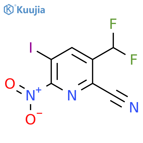 2-Cyano-3-(difluoromethyl)-5-iodo-6-nitropyridine structure