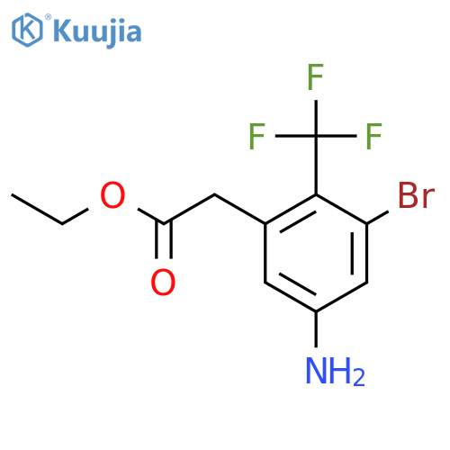Ethyl 5-amino-3-bromo-2-(trifluoromethyl)phenylacetate structure