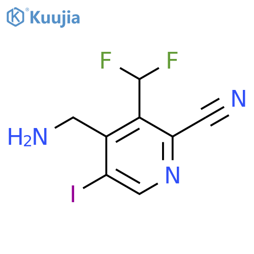 4-(Aminomethyl)-2-cyano-3-(difluoromethyl)-5-iodopyridine structure
