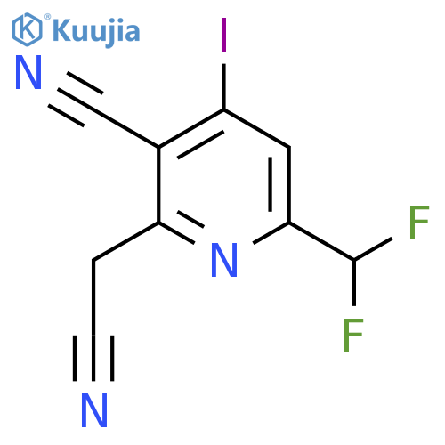 3-Cyano-6-(difluoromethyl)-4-iodopyridine-2-acetonitrile structure