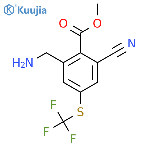 Methyl 2-aminomethyl-6-cyano-4-(trifluoromethylthio)benzoate structure