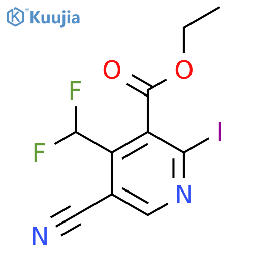 Ethyl 5-cyano-4-(difluoromethyl)-2-iodopyridine-3-carboxylate structure