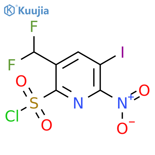 3-(Difluoromethyl)-5-iodo-6-nitropyridine-2-sulfonyl chloride structure