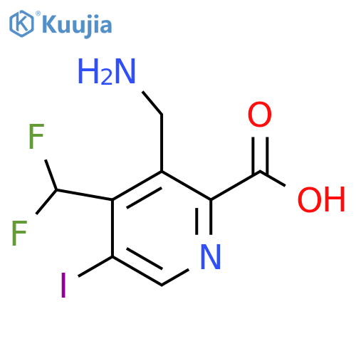 3-(Aminomethyl)-4-(difluoromethyl)-5-iodopyridine-2-carboxylic acid structure