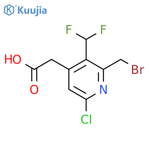 2-(Bromomethyl)-6-chloro-3-(difluoromethyl)pyridine-4-acetic acid structure