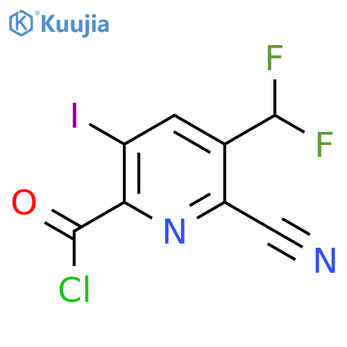 2-Cyano-3-(difluoromethyl)-5-iodopyridine-6-carbonyl chloride structure