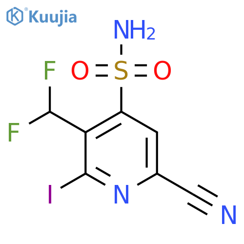 6-Cyano-3-(difluoromethyl)-2-iodopyridine-4-sulfonamide structure