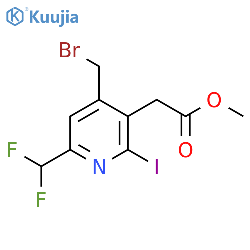 Methyl 4-(bromomethyl)-6-(difluoromethyl)-2-iodopyridine-3-acetate structure