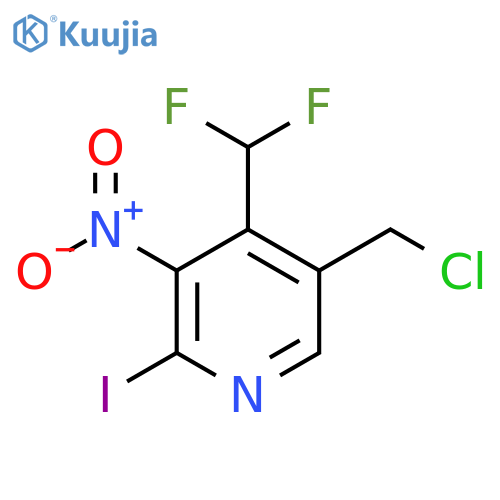 5-(Chloromethyl)-4-(difluoromethyl)-2-iodo-3-nitropyridine structure