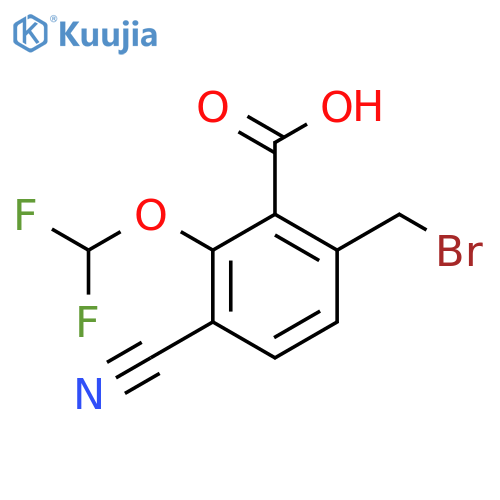 6-Bromomethyl-3-cyano-2-(difluoromethoxy)benzoic acid structure