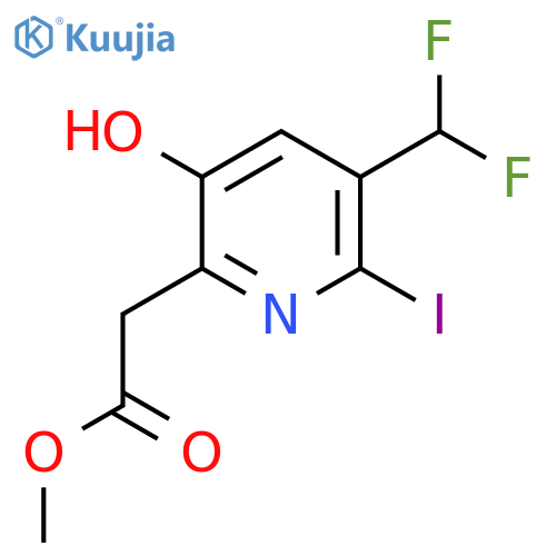 Methyl 3-(difluoromethyl)-5-hydroxy-2-iodopyridine-6-acetate structure