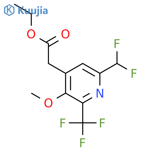 Ethyl 6-(difluoromethyl)-3-methoxy-2-(trifluoromethyl)pyridine-4-acetate structure