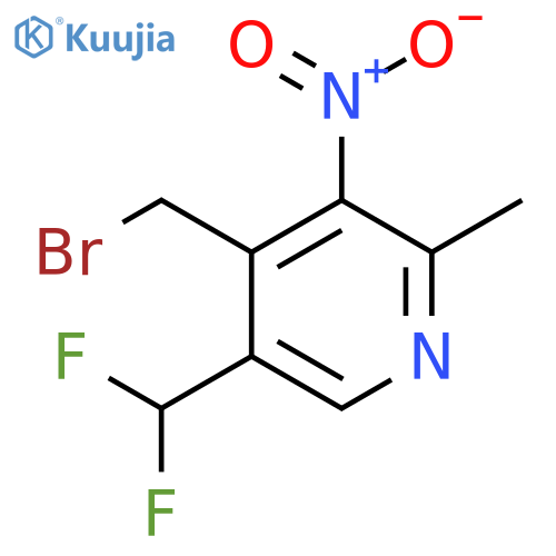 4-(Bromomethyl)-5-(difluoromethyl)-2-methyl-3-nitropyridine structure