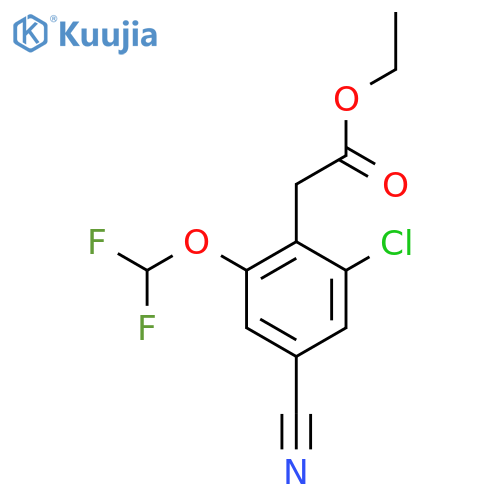 Ethyl 2-chloro-4-cyano-6-(difluoromethoxy)phenylacetate structure