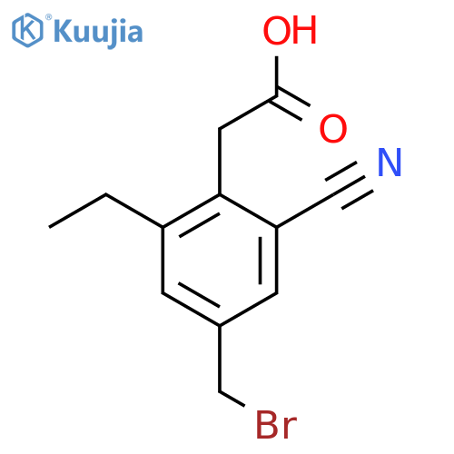 4-Bromomethyl-2-cyano-6-ethylphenylacetic acid structure
