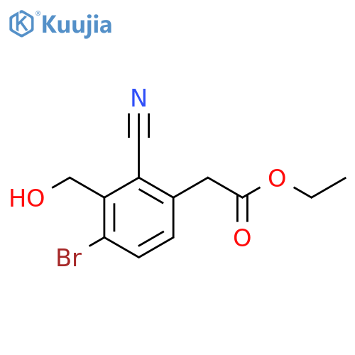 Ethyl 4-bromo-2-cyano-3-(hydroxymethyl)phenylacetate structure