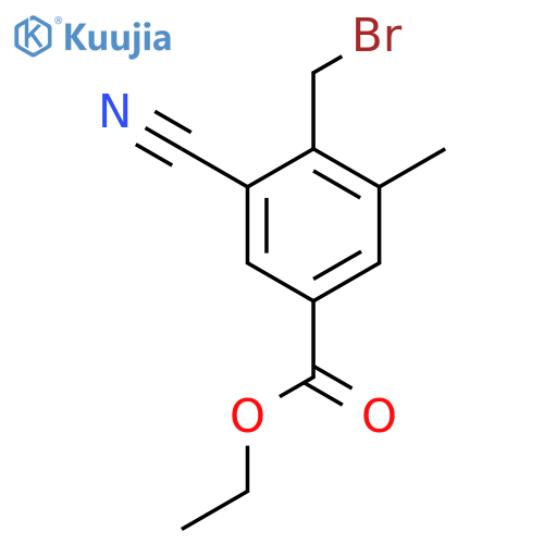 Ethyl 4-bromomethyl-3-cyano-5-methylbenzoate structure