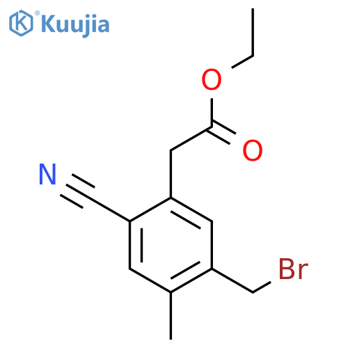 Ethyl 5-bromomethyl-2-cyano-4-methylphenylacetate structure