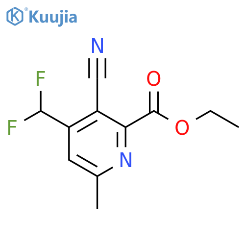 Ethyl 3-cyano-4-(difluoromethyl)-6-methylpyridine-2-carboxylate structure