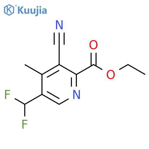 Ethyl 3-cyano-5-(difluoromethyl)-4-methylpyridine-2-carboxylate structure