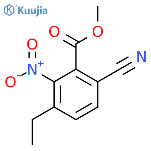 Methyl 6-cyano-3-ethyl-2-nitrobenzoate structure